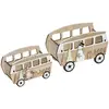 Image de Cagette Bois Bus Blc X2 - Feeric Lights & Christmas