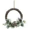 Image de Couronne Pommes De Pin Et Branches D.27cm - Atmosphera