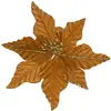 Image de Poinsettia Velours Cuivre À Pince 20cm - Atmosphera