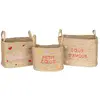 Image de Lot De 3 Paniers Enfant Neree Motif Coeur L28/33/38cm - Atmosphera