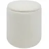 Image de Pouf coffre bouclette Kaydi blanc D35cm - Atmosphera Créateur dintérieur