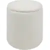 Image de Pouf avec coffre en tissu à bouclettes blanc d 35 x h 37 cm - atmosphera KAYDI