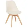 Image de Chaise baya pieds hêtre bouclette blanc BAYA