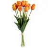 Image de Bouquet 10 Tulipes Artificielles James Orange H48cm - Atmosphera