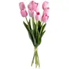 Image de Bouquet 10 Tulipes Artificielles Satis Orange H48cm - Atmosphera