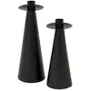 Image de Set De 2 Bougeoirs Automne Métal Noir H20/24cm - Atmosphera