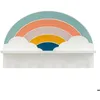 Image de Patère étagère enfant Soel motif arc-en-ciel 4 crochets - Atmosphera createur dinterieur
