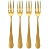 Image de Lot De 4 Fourchettes En Inox "gold" 20cm Or