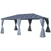 Image de Pergola Autoportante Belize Graphite 3.6 X 6m En Aluminium Et Polycarbonate - Hespéride