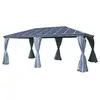 Image de Pergola autoportante belize graphite 3,6 x 6m en aluminium et polycarbonate BELIZE