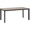Image de Table De Jardin Évasion Effet Bois Honey Graphite 6 Places Lates En Aluminium - Hespéride