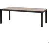 Image de Table de jardin Évasion effet bois honey graphite 8 places lates en aluminium - Hespéride - Gris graphite