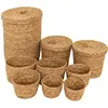 Image de Lot De 9 Paniers Ronds Little Cottage Jonc D14/19/24/28/35cm - Atmosphera