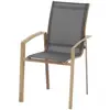 Image de Fauteuil De Jardin Empilable "axant" Gris Poivre & Honey Aluminium Et Texaline - Hespéride