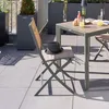 Image de Lot de 4 chaises de jardin pliantes Essentia lin & vert laurier aluminium et texaline - Hespéride