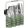 Image de Ménagère "geo" Avec Rack 24p Vert - Sg Secret De Gourmet