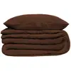 Image de Parure De Lit 3 Pièces Flora Gaze De Coton Marron 240x220cm - Atmosphera