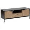 Image de Meuble TV Chevrons 3 portes effet bois et noir 120x40cm - 5 five simply smart