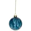 Image de Boule Verre Décor Effet Marbre D.8cm Bleu - Feeric Lights & Christmas