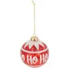 Image de Boule Verre Hô Hô Hô D.9cm Rouge Et Blanc - Atmosphera
