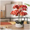 Image de Orchidée artificielle en pot sanae pot en ciment orange h65cm SANAE