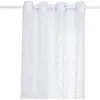 Image de Voilage Motif Feuilles Lazi Blanc 140x240cm - Atmosphera