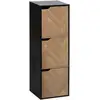 Image de Étagère mix'n'door 3 cases effet bois et noir 34,4x32cm CHEVRONS
