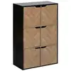 Image de Étagère mix'n'door 6 cases effet bois et noir 67,5x32cm MIX'N'DOOR
