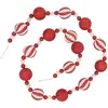Image de Guirlande Polystyrène Boules L.1.85 M Rouge Et Blanc - Feeric Lights & Christmas