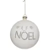 Image de Boule Verre Mot Noël Doré D.15cm Blanc - Feeric Lights & Christmas