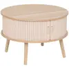Image de Table Basse 2 Portes Nysos Beige 60x60x40.7cm - Atmosphera