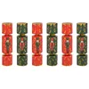 Image de 6 CRACKERS CASSE-NOISETTE PAPILLOTE SURPRISE 20CM Vert Anis Menthe Eau / Rouge Bordeaux