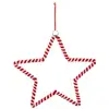 Image de Sujet Étoile Sucre D'orge Textile H.25cm Rouge - Feeric Lights & Christmas