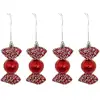 Image de Lot De 4 Sujets Bonbon Perle H.10cm Rouge - Feeric Lights & Christmas