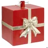 Image de Pied de sapin cadeau magnésie 30x27x35cm rouge - Feeric Lights & Christmas