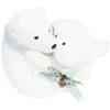 Image de Statuette Ours & Ourson Polaire 50cm Blanc
