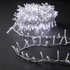Image de Guirlande cluster lumineuse 500 LED 12m extérieur blanc froid fil transparent