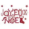 Image de Féérie Lights & Christmas - Sticker floqué sur vitre Joyeux Noël - Rouge et blanc