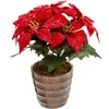 Image de Plante Artificielle - PARIS PRIX - Poinsettia - Rouge - 22cm - Pratique & Utile