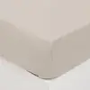Image de Drap-housse Vilma En Coton Lavé Blanc Ivoire 140x190cm - Atmosphera