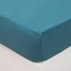 Image de Drap-housse Vilma en coton lavé bleu canard 140x190cm - Atmosphera Créateur dintérieur