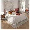 Image de Parure de lit 2 personnes 260 x 240 cm housse de couette avec 2 taies en coton lavé ivoire et tufté - atmosphera