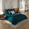 Image de Parure De Lit Vilma En Coton Lavé Tufté Bleu Canard 260x240cm - Atmosphera