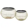 Image de Lot de 2 tables gigognes alya métal doré d4966,5cm ALYA