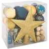 Image de Kit Décos De Sapin 44 Pièces Bleu Or - Atmosphera