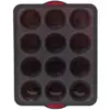 Image de Moule 12 Muffins Silicone Silitop Noir Rouge - 5five