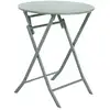 Image de Table De Jardin Pliante Ronde Greensboro Vert Olive 2 Places En Acier Traité Époxy - Hespéride