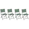 Image de Lot de 4 chaises de jardin pliantes modula vert olive & graphite en acier traité époxy MODULA