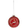 Image de Boule De Noël Verre 80 Mm Renne Couronne - Feeric Lights & Christmas