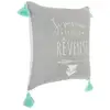 Image de Coussin Déco "4 Pompons" 40x40cm Gris